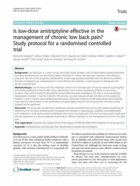Expert Opinion: Amitriptyline as an Effective Treatment for Chronic Back Pain
