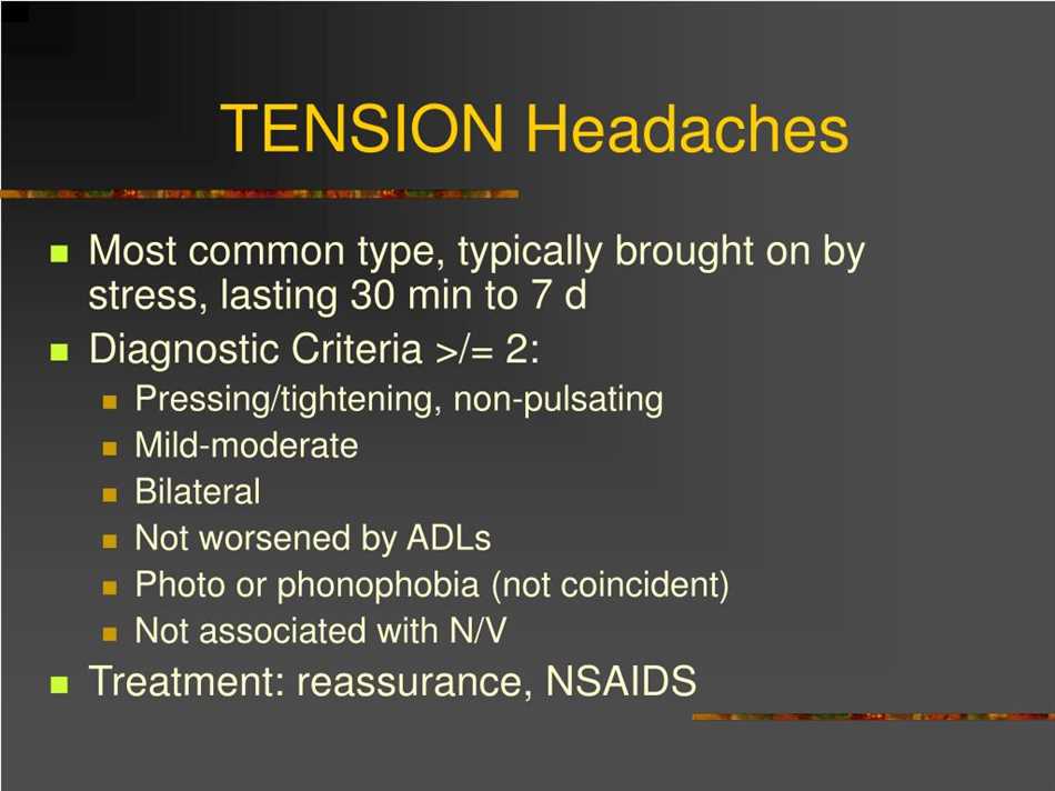 Amitriptyline and tension headaches